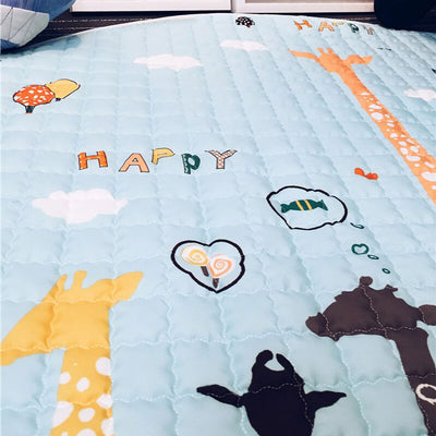 Tall Giraffes Baby Play Mat print closeup