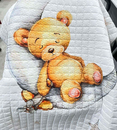 Teddy Round Baby Play mat 150 cm diameter close up