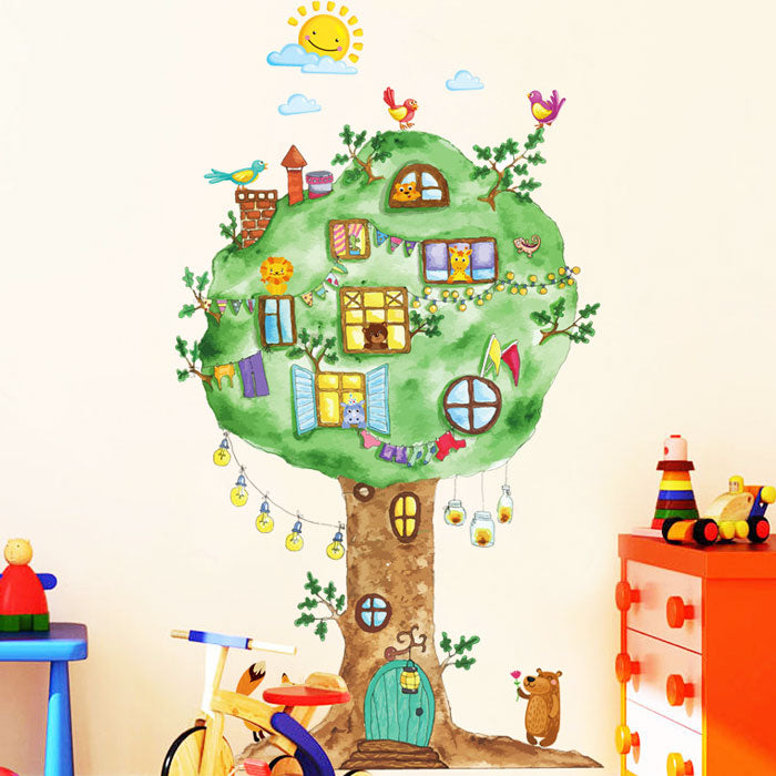 Tree House Wall Sticker For Baby & Kids Room Australia – Nappy Bag Store