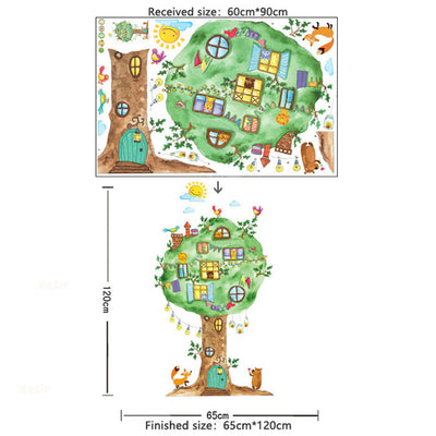 Tree House Baby Nursery Wall Sticker Size