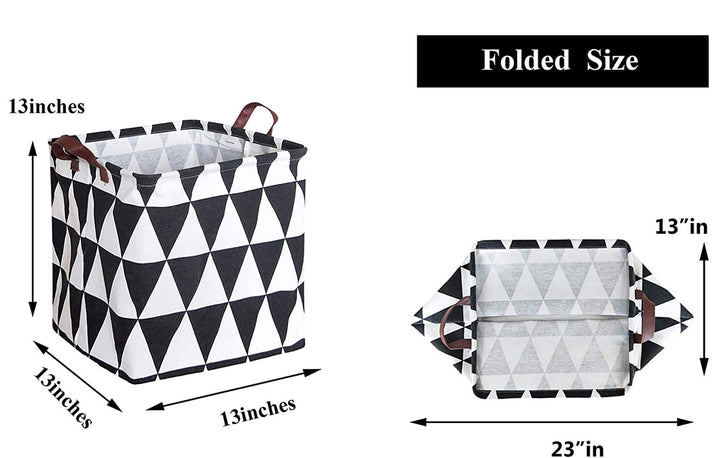Triangle Square Collapsible Canvas Toy Storage Box Size