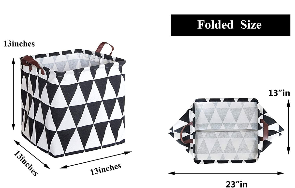 Triangle Square Collapsible Canvas Toy Storage Box Size