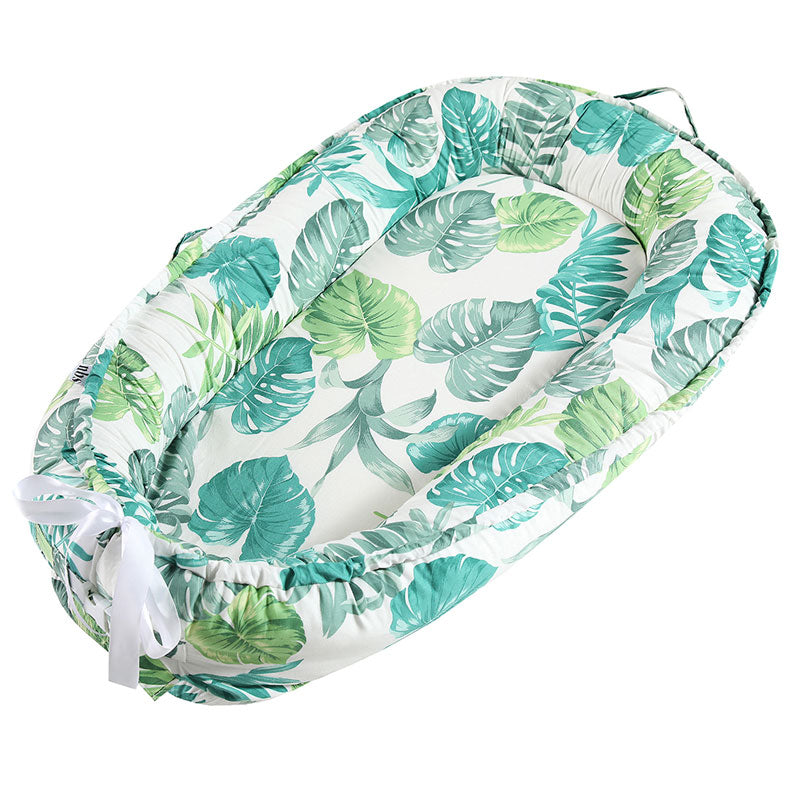 Tropical Leaves Newborn Baby Nest Lounger & Cocoon Side view