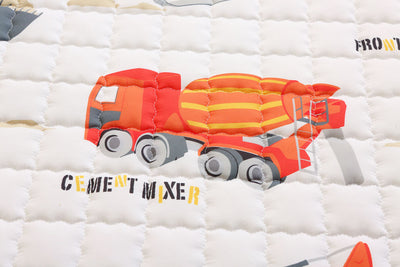 Trucks Round Baby Playmat 150 cm Diameter. Closeup 1