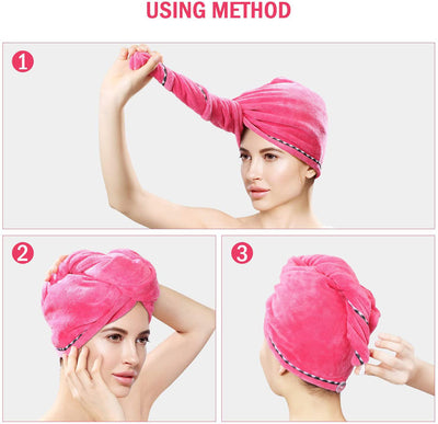 Turbie Twist Rose Pink Microfibre Hair Towel Wrap - How to wrap turbie hair towel