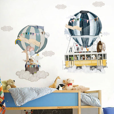 Twin Hot Air Ballons baby nursery  Wall Sticker