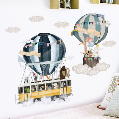 Twin Hot Air Ballons baby nursery  Wall Sticker main