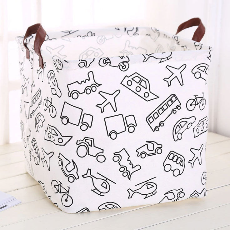 Vehicle Square Canvas Toy Storage Box