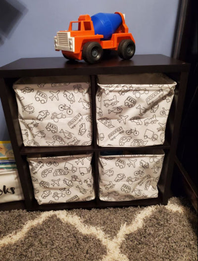 Vehicle Square Canvas Toy Storage Box in box