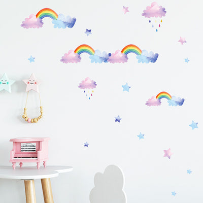 Watercolor Cloud Rainbow Nursery Wall Sticker