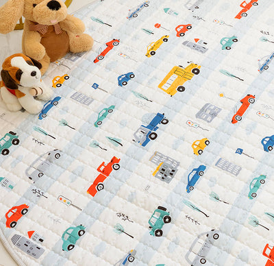 Wheels on the Road Baby Playmat 150 cm Diameter close up