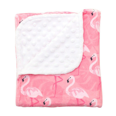 White Flamingos Baby Blanket - Pink