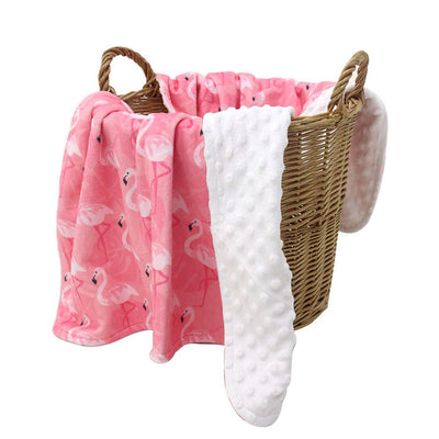 White Flamingos Baby Blanket - Pink