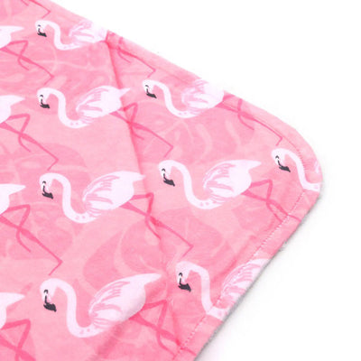 White Flamingos Baby Blanket - Pink