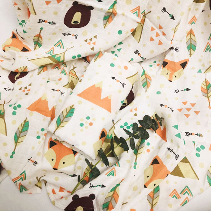 Woods Bamboo Baby Swaddle Wrap Closeup