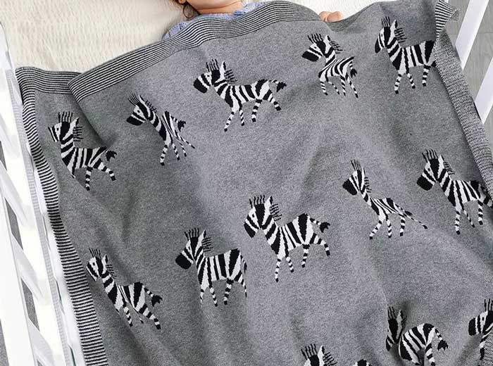 Zebra Baby Blanket front