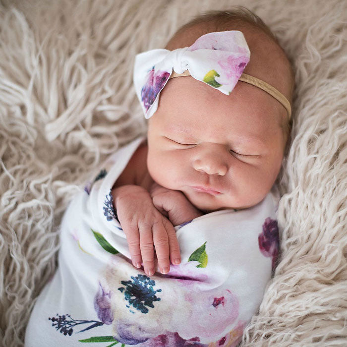 Zoe Baby Swaddle Sack with baby