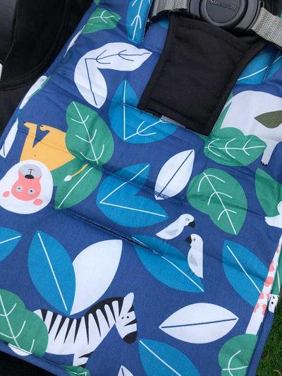 Zoo Animals Reversible Pram Liner Close up