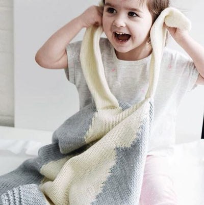 Long Ear Bunny Blanket - Grey