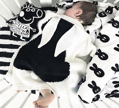 Long Ear Bunny Baby Blanket – Cream