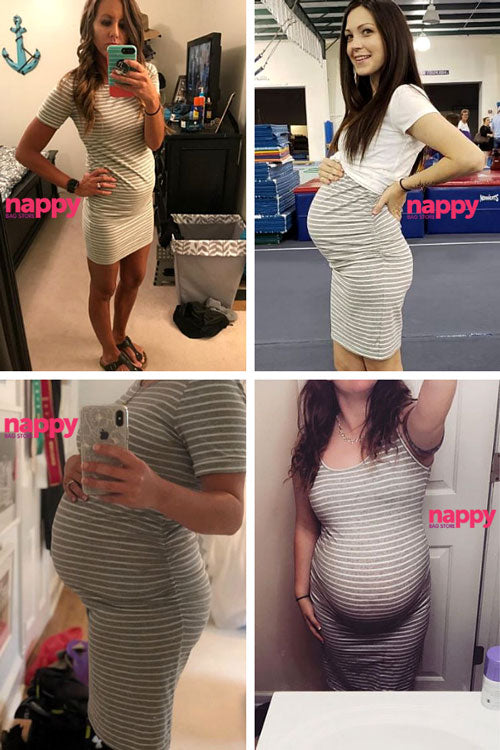 Ariah - Grey Short Sleeves Maternity Dress