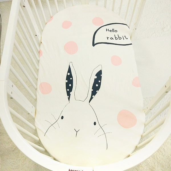 cute bunny baby cot sheet