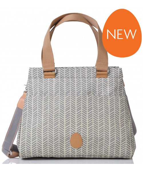 PacaPod Richmond Bag in 3 Colors Charcoal/Dove Herringbone & Slate