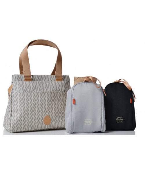 PacaPod Richmond Bag in 3 Colors Charcoal/Dove Herringbone & Slate