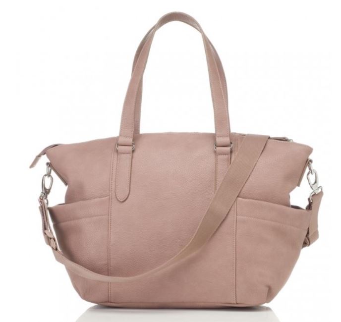Babymel Anya Nappy Bag in Black Tan Dusty Pink