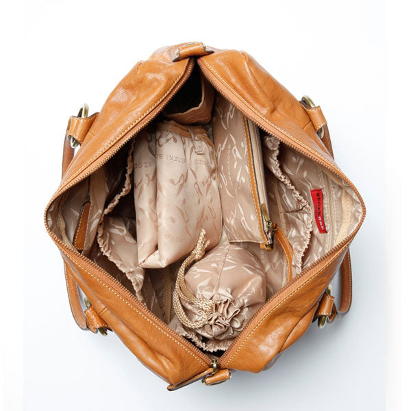 Storksak Elizabeth Leather Changing Bag | Available in Black & Tan ...