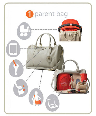 PacaPod Firenze Leather Nappy Bag