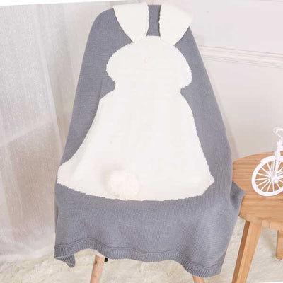 Long Ear Bunny Blanket - Grey