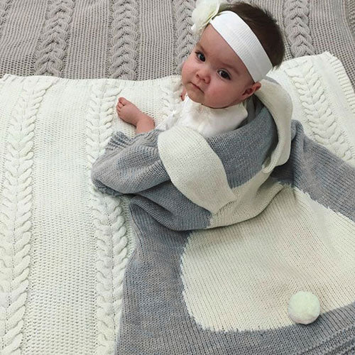 Long Ear Bunny Blanket - Grey
