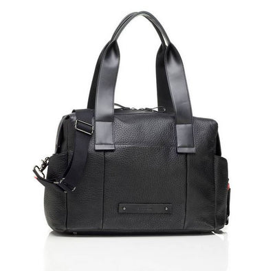 Storksak Kym Leather Nappy Bag Black