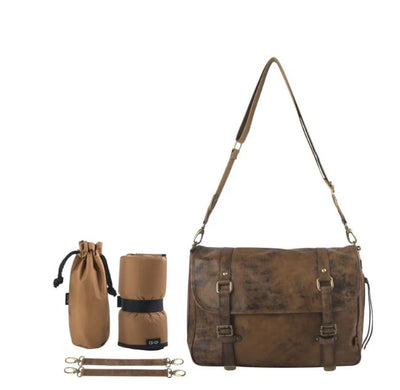 Jungle Leather Satchel with Decorative Buckles - Oi Oi