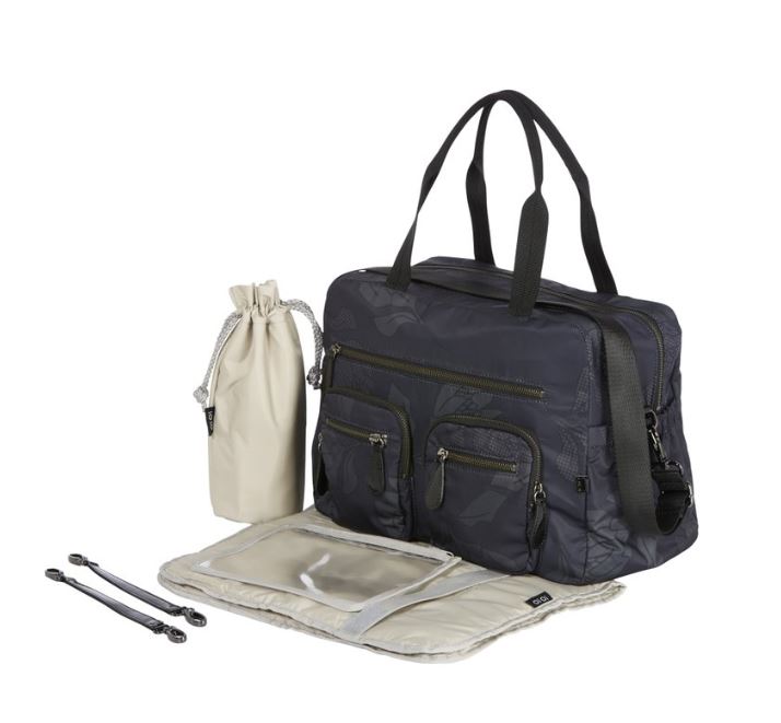 OIOI Carry All Black Protea Nappy Bag