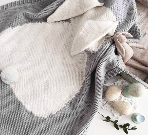 Long Ear Bunny Blanket - Grey