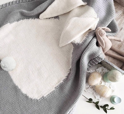 Long Ear Bunny Blanket - Grey