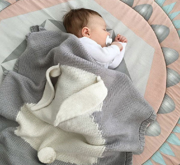 Long Ear Bunny Blanket - Grey