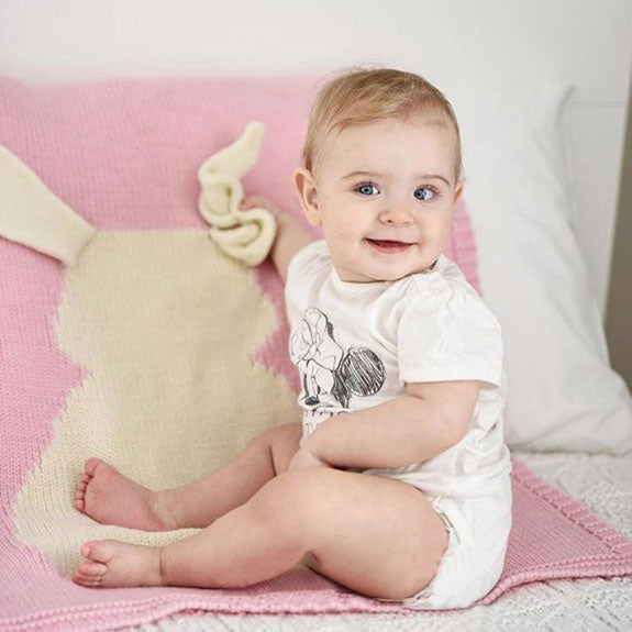 Long Ear Bunny Baby Blanket - Pink
