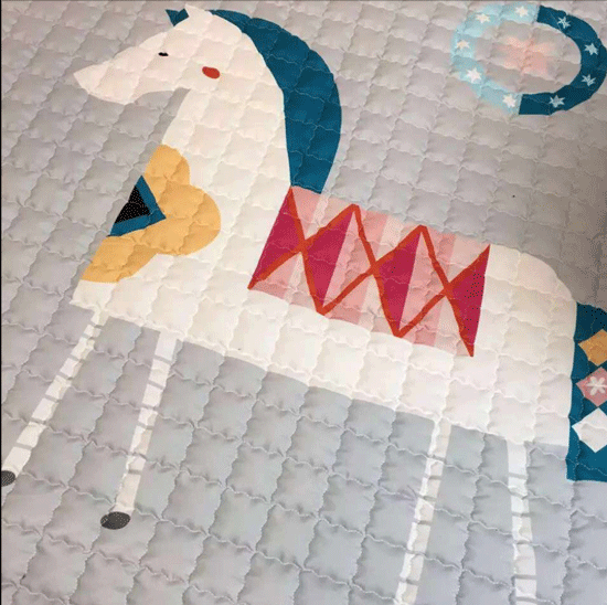 Large White Horse Baby Play Mat