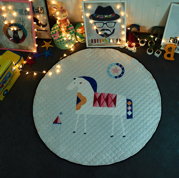 Large White Horse Baby Play Mat